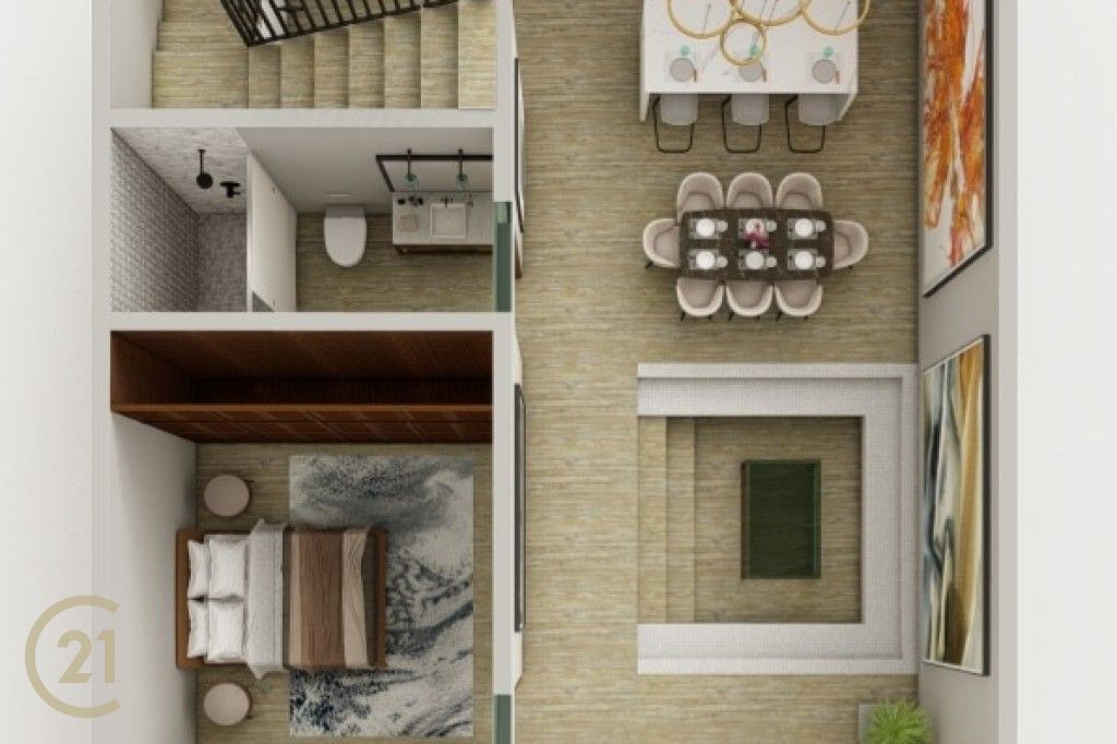 PLANTA DE 1ER NIVEL 3D